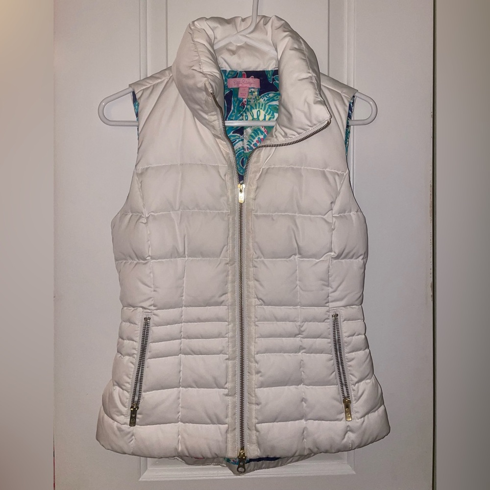 Lilly Pulitzer White Puffer Vest